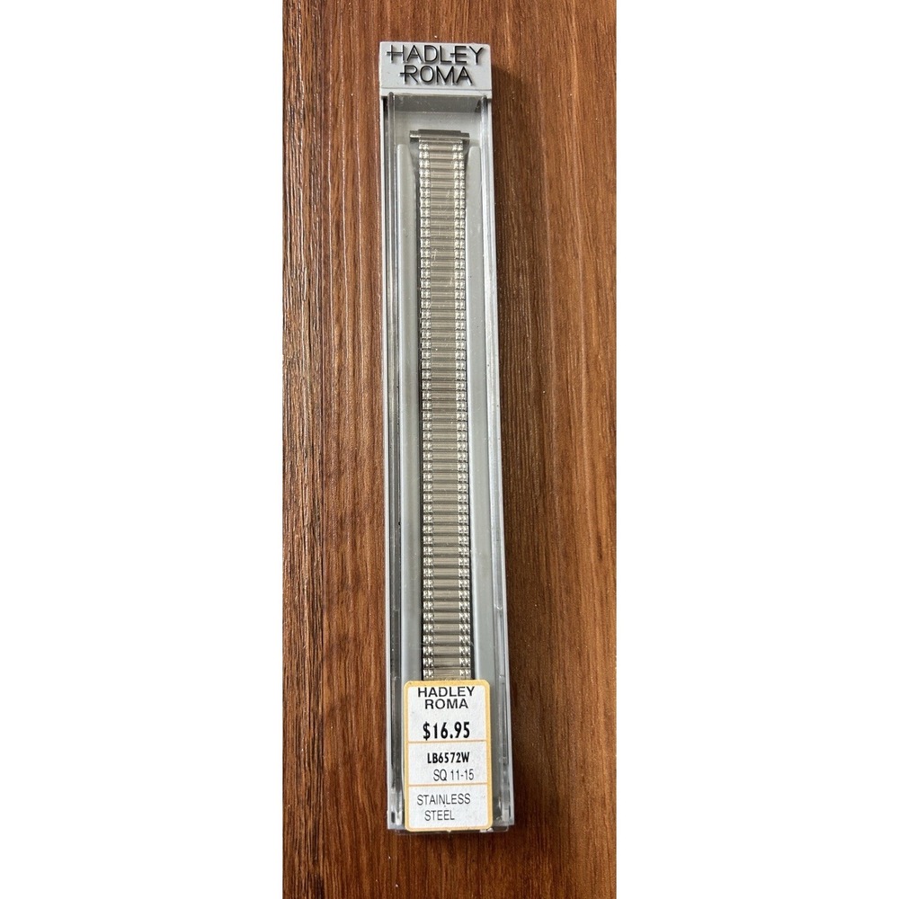 HADLEY-ROMA 11-15mm Stainless Steel Watchband, Flexible, LB6572 W, New Old Stock